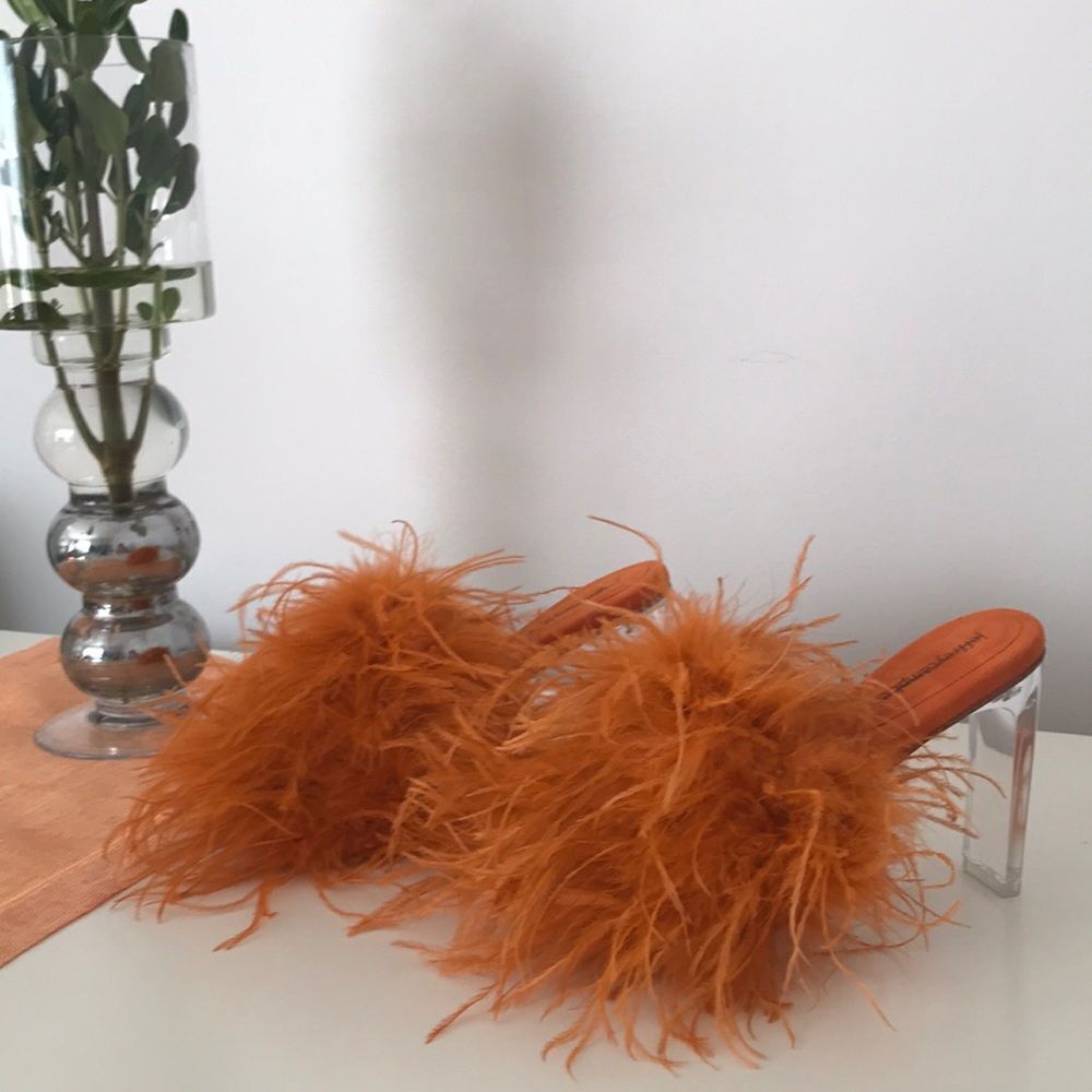 Jeffrey Campbell Daisy Feather  Boa Heels size 10 - Picture 4 of 16